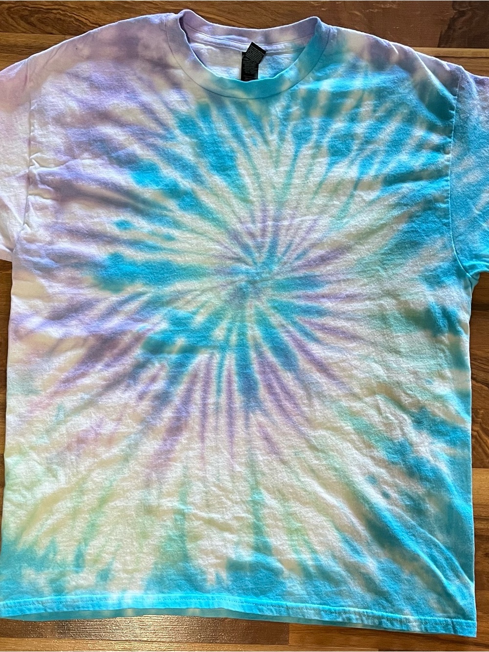 Tie-Dye Spiral Tee - Pastel Blue & Purple